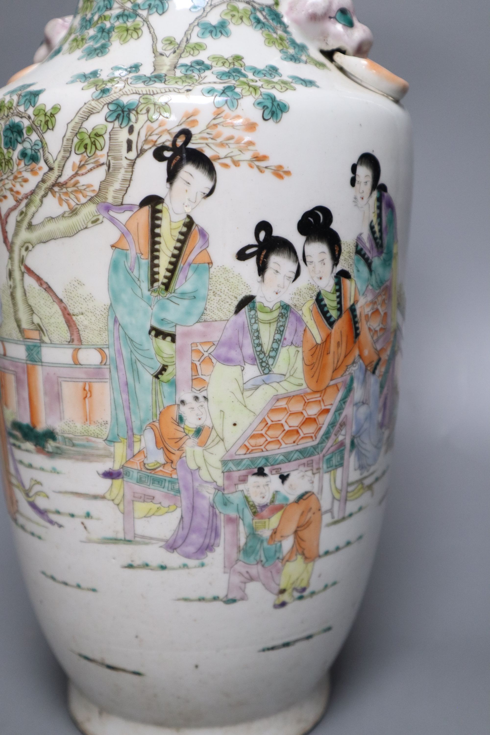 A Chinese famille rose vase, 20th century, height 42cm